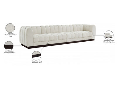 Quinn 133" Wide Chenille Fabric Modular Sofa
