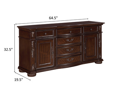 1468 64.5" Wide 2 Door 6 Drawer Buffet