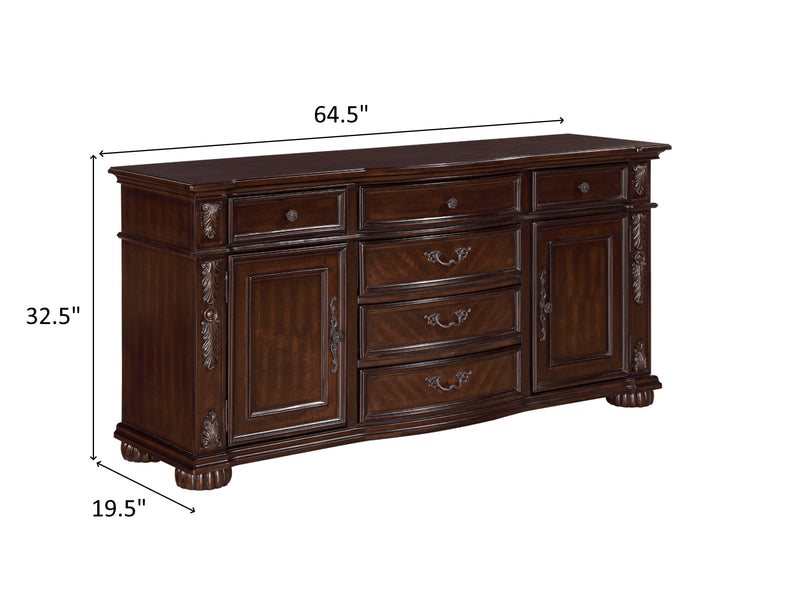 1468 64.5" Wide 2 Door 6 Drawer Buffet