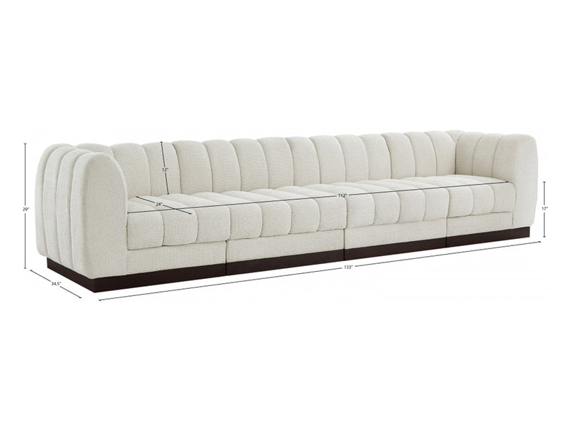 Quinn 133" Wide Chenille Fabric Modular Sofa