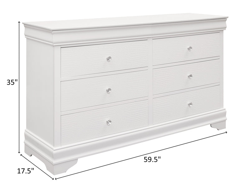 Lana 1556 59.5" Wide 7 Drawer Dresser With Mirror