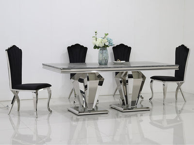 1689DT Marble Top 80" Wide Dining Table