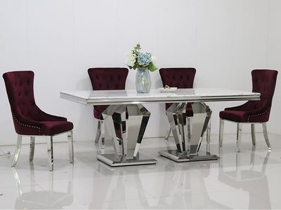 1689DT Marble Top 80" Wide Dining Table