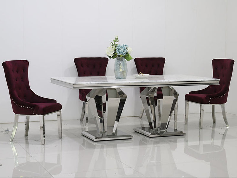 1689DT Marble Top 80" Wide Dining Table