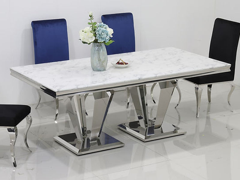 1689DT Marble Top 80" Wide Dining Table