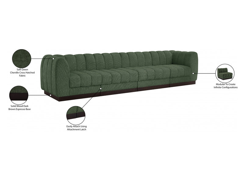 Quinn 133" Wide Chenille Fabric Modular Sofa