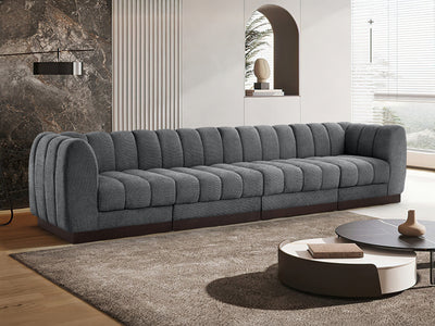 Quinn 133" Wide Chenille Fabric Modular Sofa