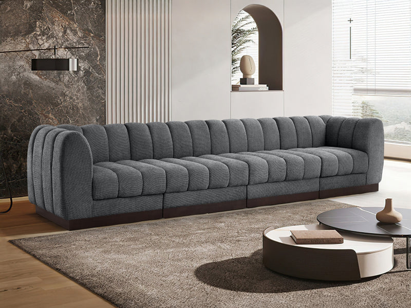 Quinn 133" Wide Chenille Fabric Modular Sofa
