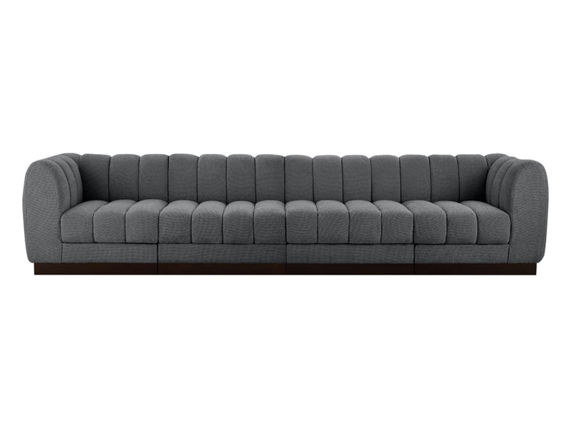 Quinn 133" Wide Chenille Fabric Modular Sofa