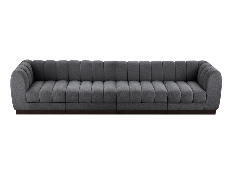 Quinn 133" Wide Chenille Fabric Modular Sofa
