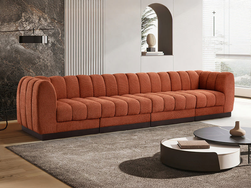 Quinn 133" Wide Chenille Fabric Modular Sofa