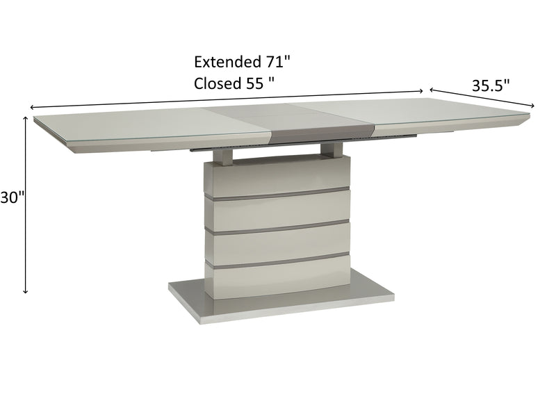 5599 Modern 71" / 55" Wide Extendable Dining Table