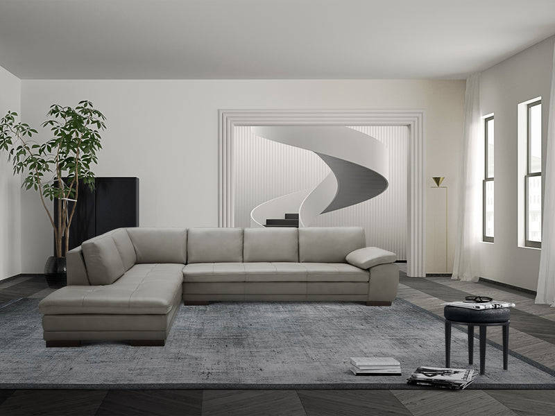 625 Italian 123" / 87.5" Wide Leather Sectional