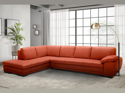 625 Italian 123" / 87.5" Wide Leather Sectional