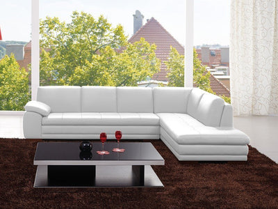 625 Italian 123" / 87.5" Wide Leather Sectional