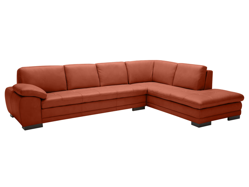 625 Italian 123" / 87.5" Wide Leather Sectional