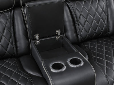 9516 Faux Leather Recliner Living Room Set