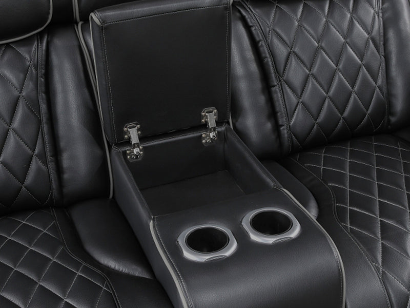 9516 Faux Leather Recliner Living Room Set