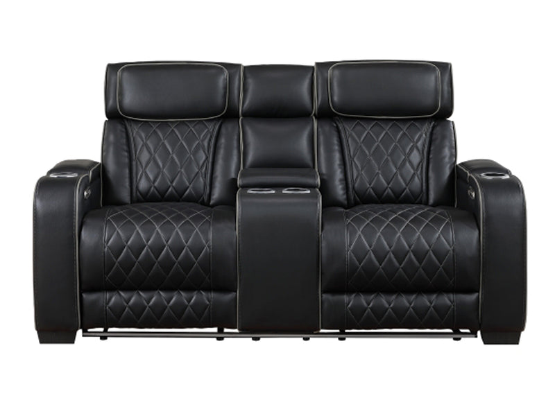 9516 Faux Leather Recliner Living Room Set