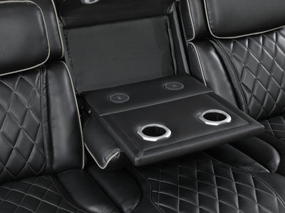 9516 Faux Leather Recliner Living Room Set