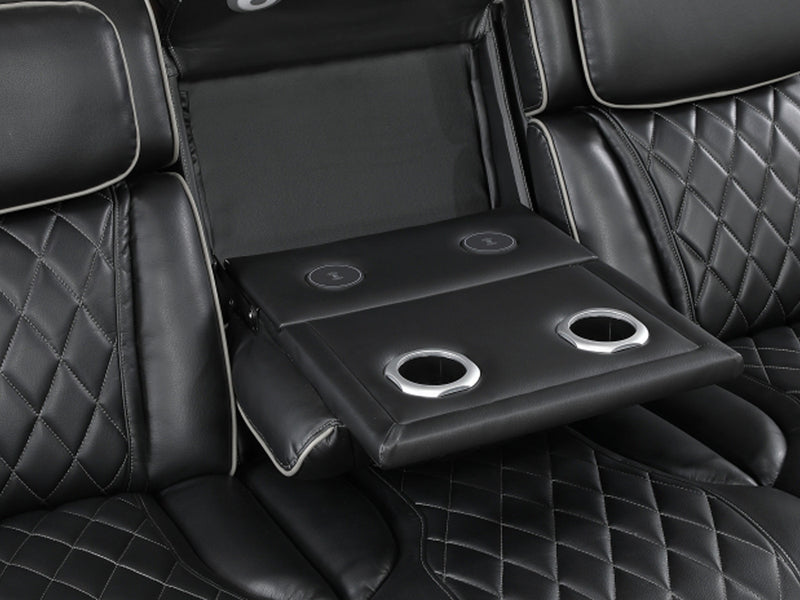 9516 Faux Leather Recliner Living Room Set