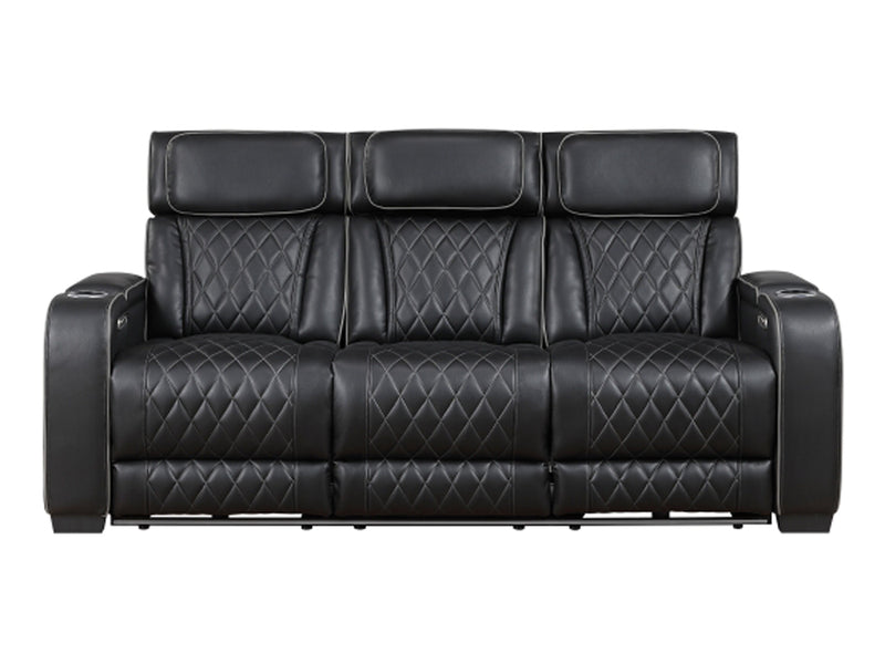 9516 84" Wide Faux Leather Recliner Sofa
