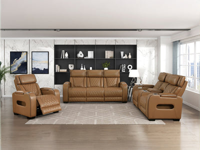 9516 84" Wide Faux Leather Recliner Sofa