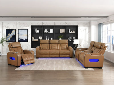 9516 84" Wide Faux Leather Recliner Sofa