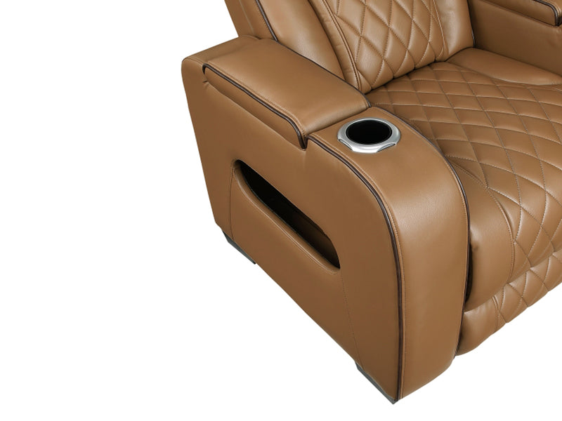 9516 84" Wide Faux Leather Recliner Sofa