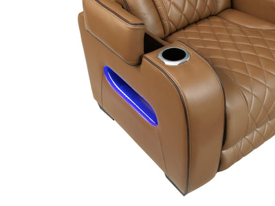 9516 84" Wide Faux Leather Recliner Sofa