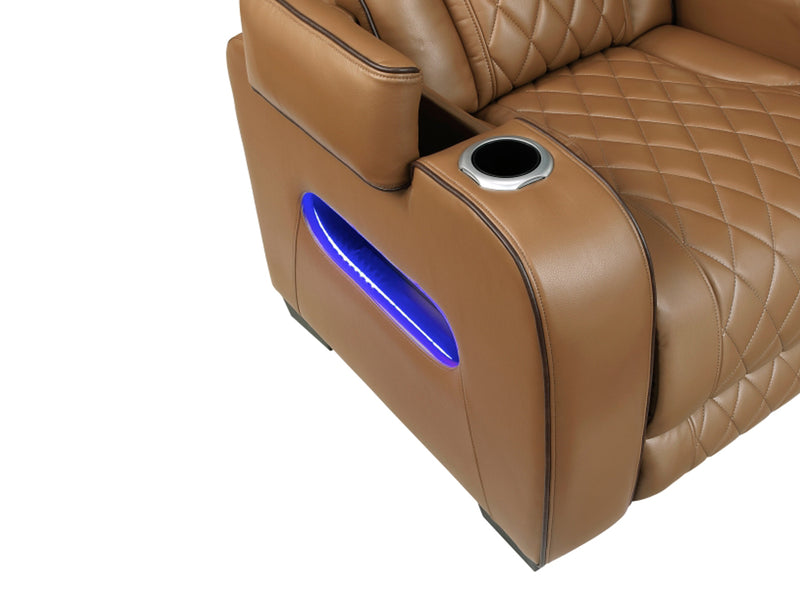 9516 Faux Leather Recliner Living Room Set