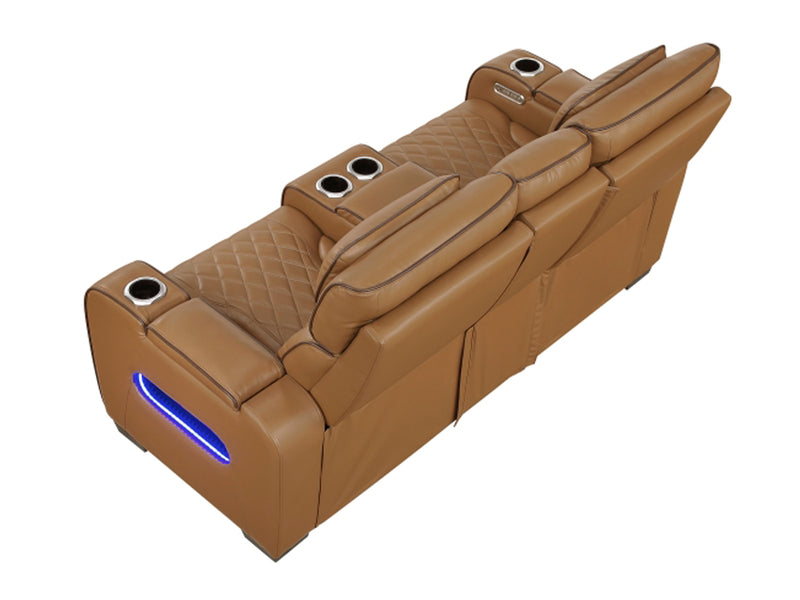 9516 73.5" Wide Faux Leather Recliner Loveseat