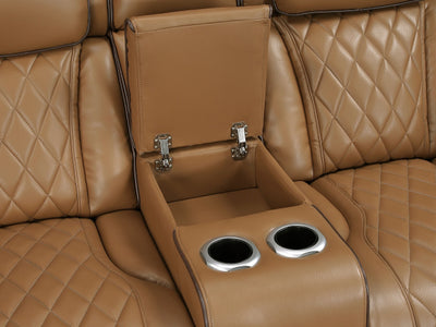 9516 73.5" Wide Faux Leather Recliner Loveseat