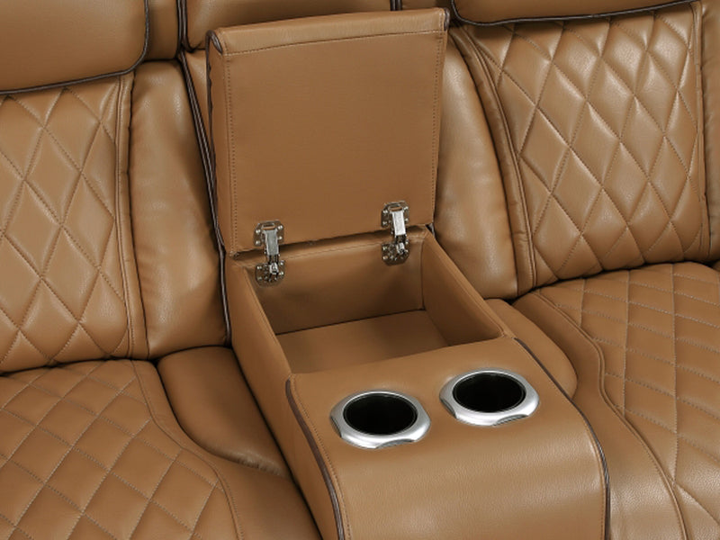 9516 73.5" Wide Faux Leather Recliner Loveseat