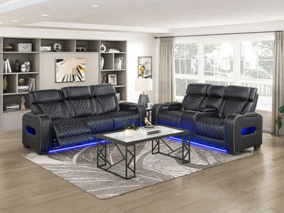 9516 84" Wide Faux Leather Recliner Sofa