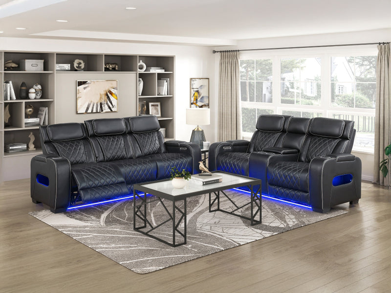 9516 73.5" Wide Faux Leather Recliner Loveseat