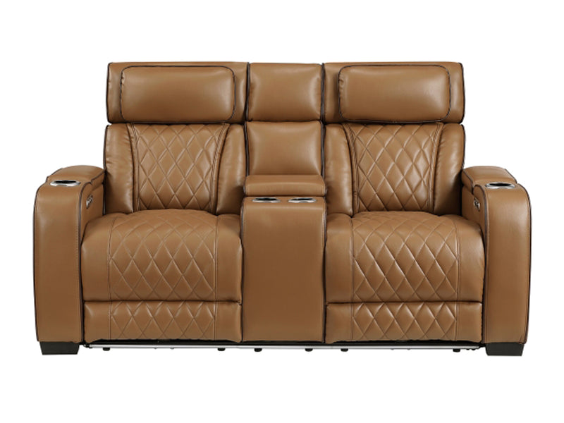 9516 Faux Leather Recliner Living Room Set