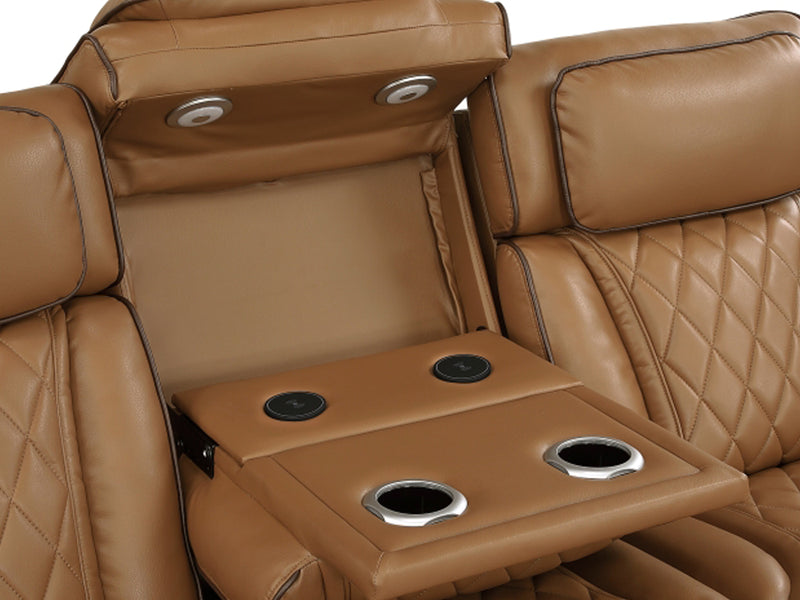 9516 Faux Leather Recliner Living Room Set