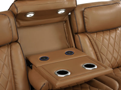 9516 84" Wide Faux Leather Recliner Sofa