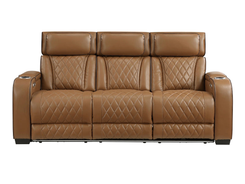 9516 84" Wide Faux Leather Recliner Sofa