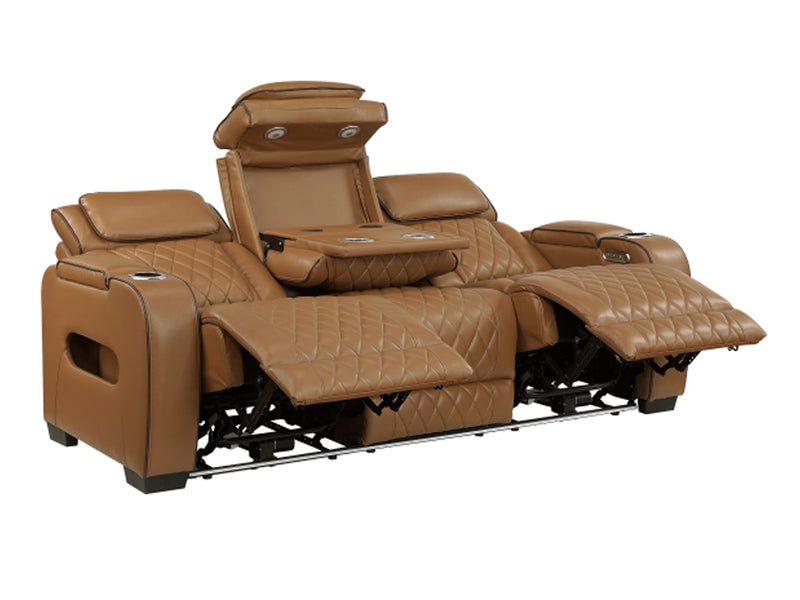 9516 84" Wide Faux Leather Recliner Sofa