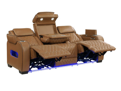 9516 84" Wide Faux Leather Recliner Sofa