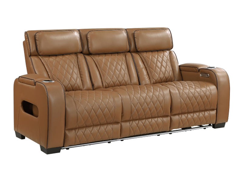 9516 84" Wide Faux Leather Recliner Sofa