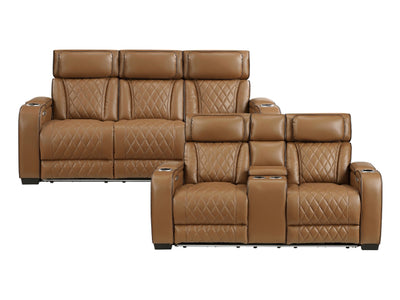 9516 Faux Leather Recliner Living Room Set