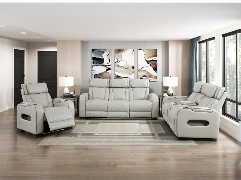 9516 84" Wide Faux Leather Recliner Sofa