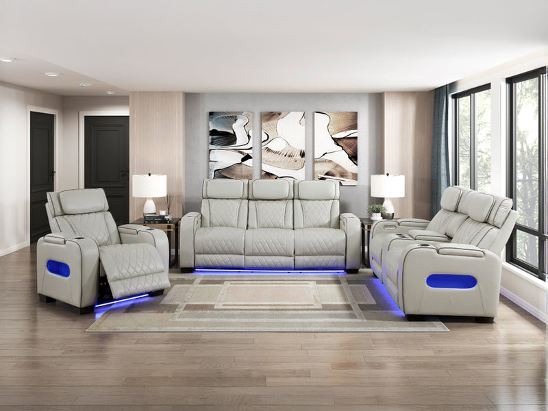 9516 84" Wide Faux Leather Recliner Sofa