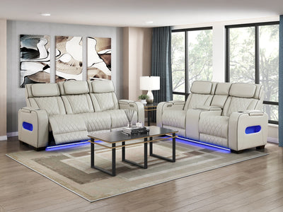 9516 84" Wide Faux Leather Recliner Sofa