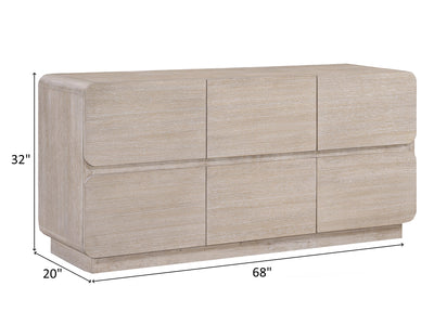 Adagio 68" Wide 2 Drawer Dresser With Mirror
