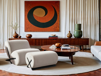 Akira 31.5" Wide Fabric Upholstered Ottoman