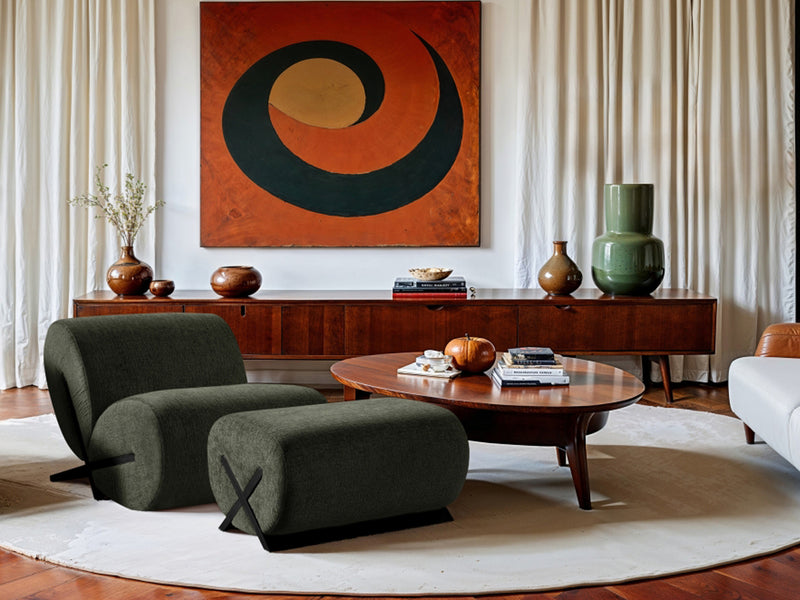 Akira 31.5" Wide Fabric Upholstered Ottoman